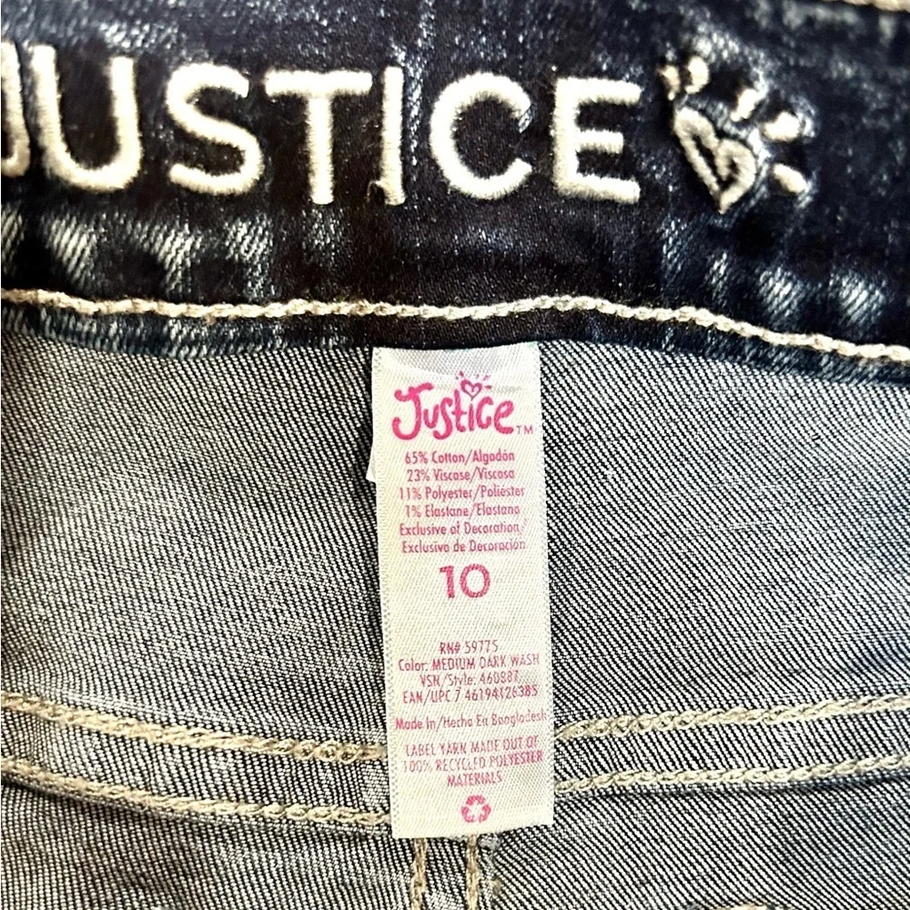 GIRL’S JUSTICE MEDIUM DARK WASH SKINNY JEANS | SIZE 10 | NWT